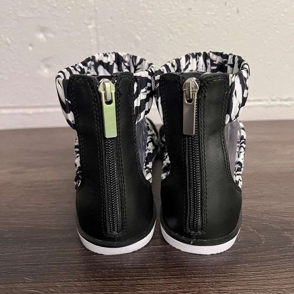 Sorel Ella II Ankle Strap Sandal Leather White Black Size 9.5 - Picture 8 of 13